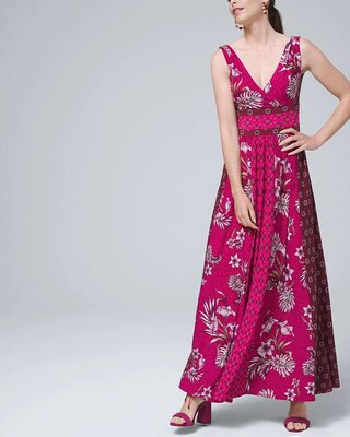 Mixed print maxi dress cheap